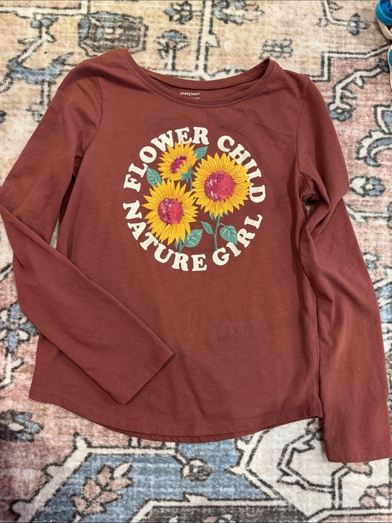 jumping beans Other - jumping beans Rust Long Sleeve Sunflower Tee